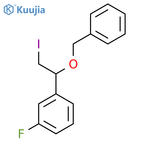 1-1-(benzyloxy)-2-iodoethyl-3-fluorobenzene structure