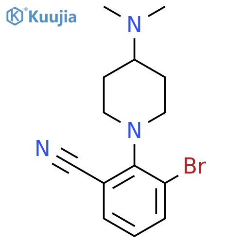 3-Bromo-2-(4-(dimethylamino)piperidin-1-yl)benzonitrile structure