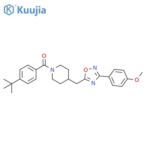 1-(4-tert-butylbenzoyl)-4-{[3-(4-methoxyphenyl)-1,2,4-oxadiazol-5-yl]methyl}piperidine structure