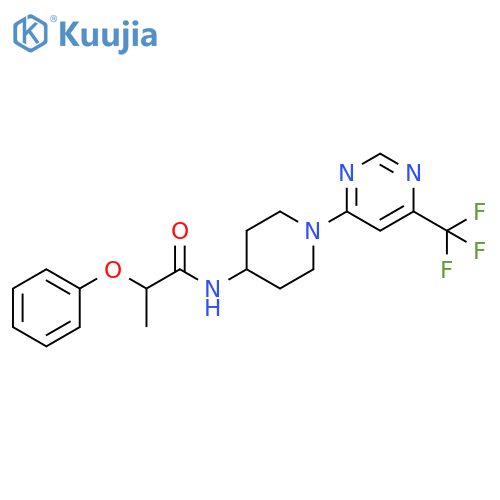2-phenoxy-N-{1-[6-(trifluoromethyl)pyrimidin-4-yl]piperidin-4-yl}propanamide structure