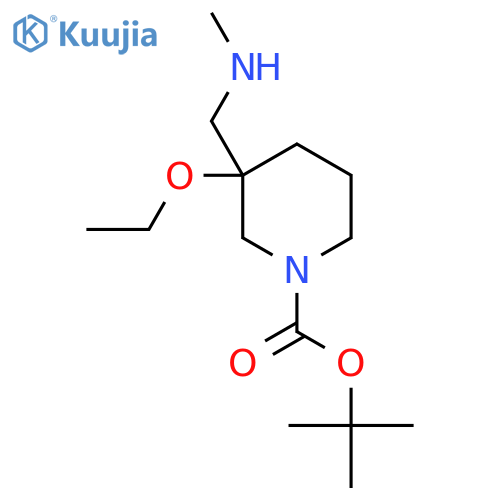 tert-butyl 3-ethoxy-3-(methylamino)methylpiperidine-1-carboxylate structure
