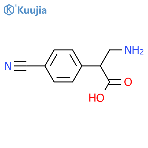 3-amino-2-(4-cyanophenyl)propanoic acid structure