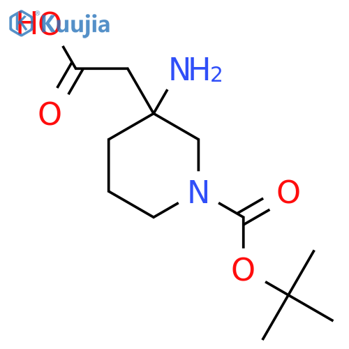 2-{3-amino-1-(tert-butoxy)carbonylpiperidin-3-yl}acetic acid structure