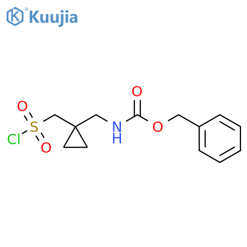 benzyl N-({1-(chlorosulfonyl)methylcyclopropyl}methyl)carbamate structure