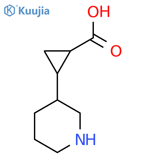 2-Piperidin-3-ylcyclopropane-1-carboxylic acid structure