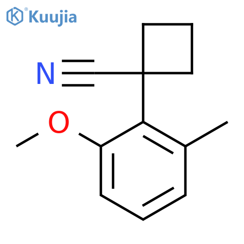 1-(2-methoxy-6-methylphenyl)cyclobutane-1-carbonitrile structure