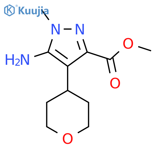 methyl 5-amino-1-methyl-4-(oxan-4-yl)-1H-pyrazole-3-carboxylate structure