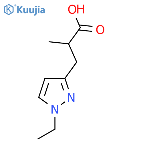 3-(1-ethyl-1H-pyrazol-3-yl)-2-methylpropanoic acid structure