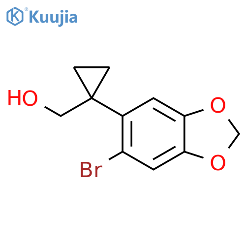 1-(6-bromo-1,3-dioxaindan-5-yl)cyclopropylmethanol structure