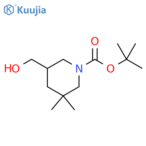 tert-butyl 5-(hydroxymethyl)-3,3-dimethyl-piperidine-1-carboxylate structure