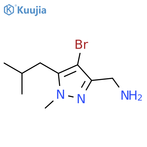 1H-Pyrazole-3-methanamine, 4-bromo-1-methyl-5-(2-methylpropyl)- structure