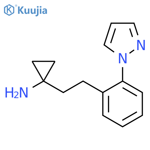 1-{2-2-(1H-pyrazol-1-yl)phenylethyl}cyclopropan-1-amine structure