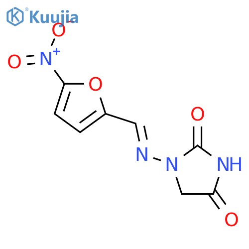 1-(E)-(5-nitrofuran-2-yl)methylideneaminoimidazolidine-2,4-dione structure