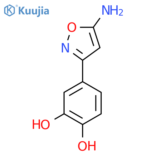 4-(5-amino-1,2-oxazol-3-yl)benzene-1,2-diol structure