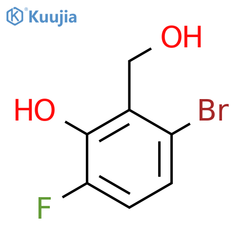 6-Bromo-3-fluoro-2-hydroxybenzyl alcohol structure