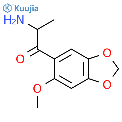 2-amino-1-(6-methoxy-1,3-dioxaindan-5-yl)propan-1-one structure