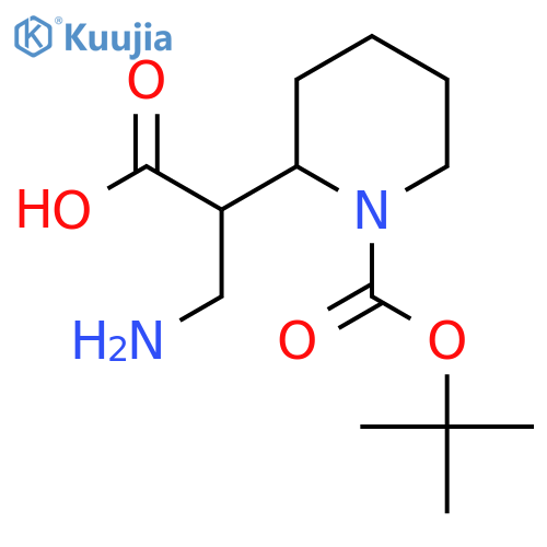 3-amino-2-{1-(tert-butoxy)carbonylpiperidin-2-yl}propanoic acid structure