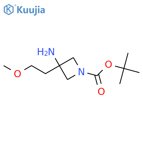 tert-butyl 3-amino-3-(2-methoxyethyl)azetidine-1-carboxylate structure