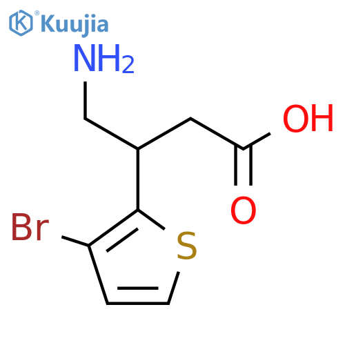 4-amino-3-(3-bromothiophen-2-yl)butanoic acid structure