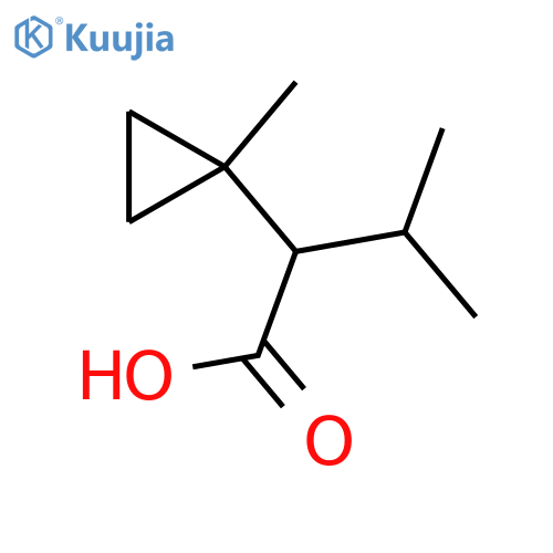 3-Methyl-2-(1-methylcyclopropyl)butanoic acid structure