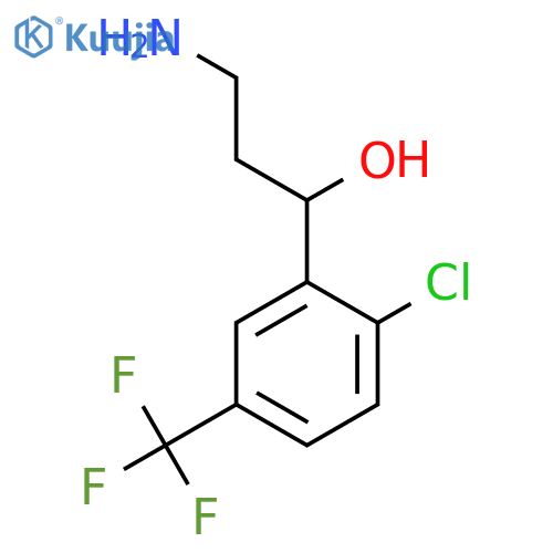 3-amino-1-2-chloro-5-(trifluoromethyl)phenylpropan-1-ol structure