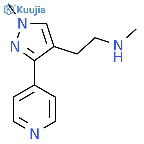 N-Methyl-2-(1-methyl-3-(pyridin-4-yl)-1H-pyrazol-4-yl)ethan-1-amine structure