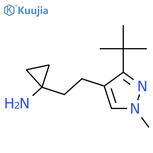 1-2-(3-tert-butyl-1-methyl-1H-pyrazol-4-yl)ethylcyclopropan-1-amine structure