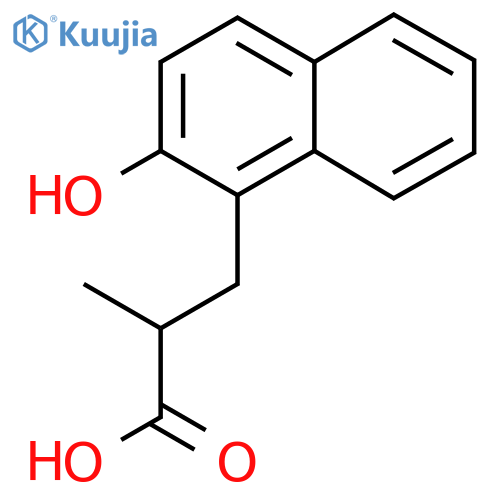 3-(2-hydroxynaphthalen-1-yl)-2-methylpropanoic acid structure