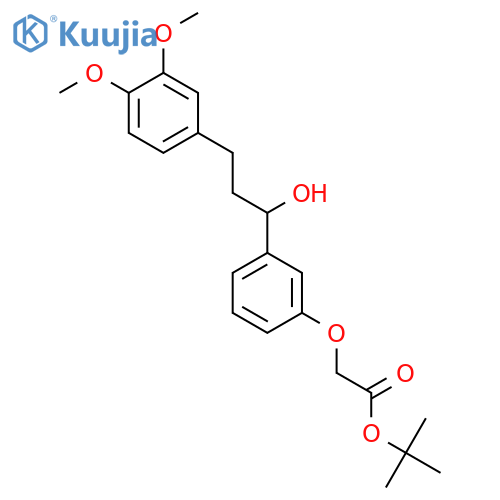 R)-1-(3-(tert-butoxycarbonylmethoxy)phenyl)-3-(3,4-dimethoxyphenyl)-propan-1-ol structure
