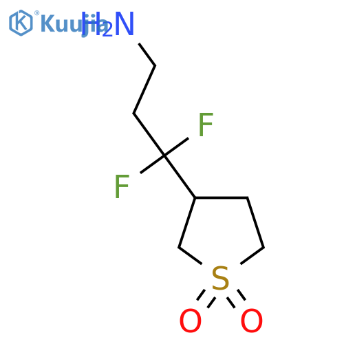 3-(3-amino-1,1-difluoropropyl)-1lambda6-thiolane-1,1-dione structure
