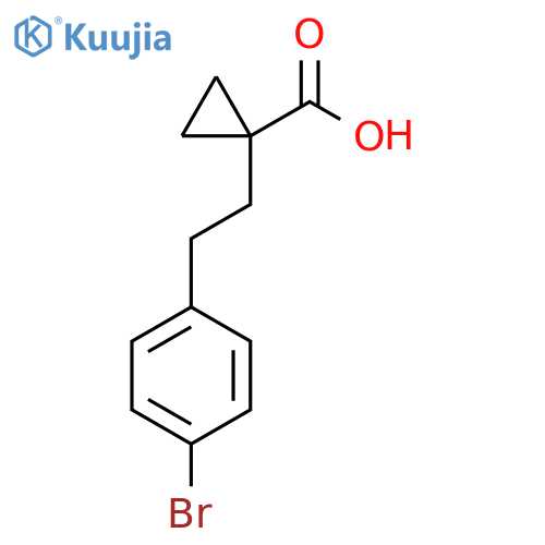 1-2-(4-bromophenyl)ethylcyclopropane-1-carboxylic acid structure