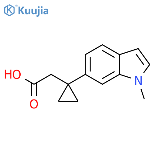 2-[1-(1-methyl-1H-indol-6-yl)cyclopropyl]acetic acid structure