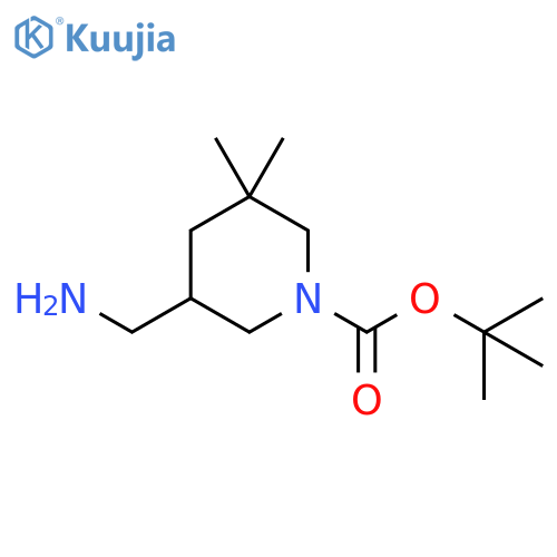 tert-butyl 5-(aminomethyl)-3,3-dimethyl-piperidine-1-carboxylate structure