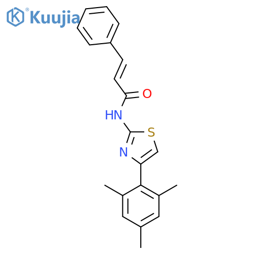 (2E)-3-phenyl-N-4-(2,4,6-trimethylphenyl)-1,3-thiazol-2-ylprop-2-enamide structure