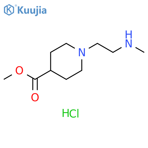 4-Piperidinecarboxylic acid, 1-[2-(methylamino)ethyl]-, methyl ester, hydrochloride (1:2) structure