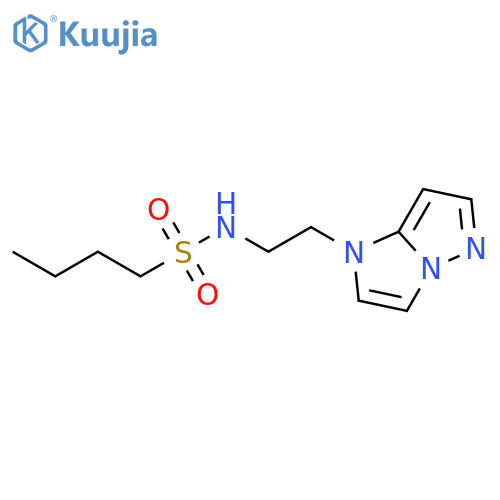 N-(2-{1H-pyrazolo[1,5-a]imidazol-1-yl}ethyl)butane-1-sulfonamide structure