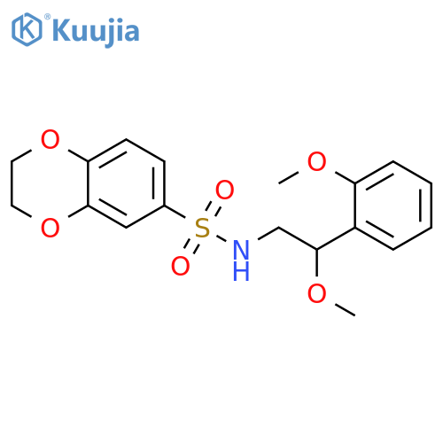 N-[2-methoxy-2-(2-methoxyphenyl)ethyl]-2,3-dihydro-1,4-benzodioxine-6-sulfonamide structure