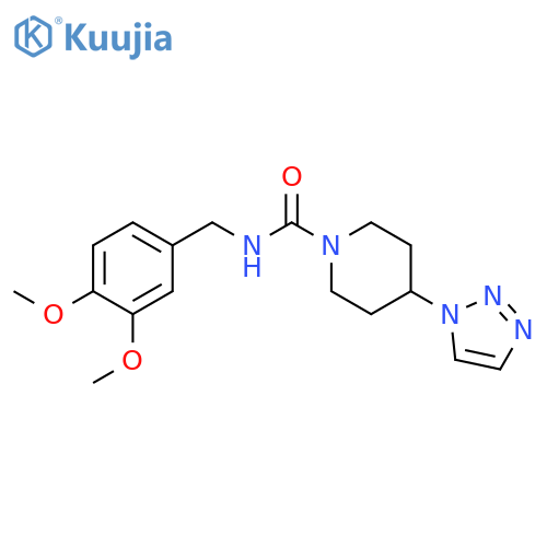 N-[(3,4-dimethoxyphenyl)methyl]-4-(triazol-1-yl)piperidine-1-carboxamide structure