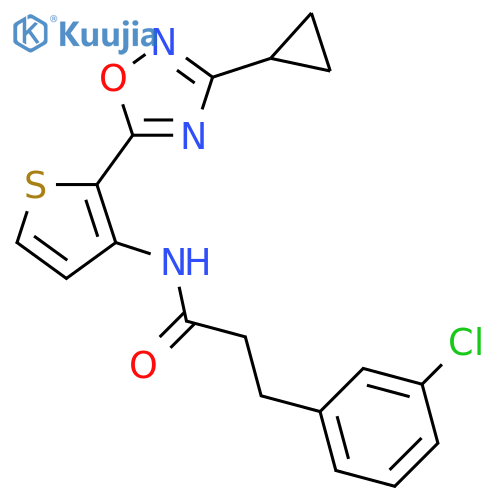 3-(3-chlorophenyl)-N-[2-(3-cyclopropyl-1,2,4-oxadiazol-5-yl)thiophen-3-yl]propanamide structure
