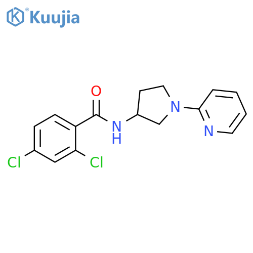2,4-dichloro-N-(1-pyridin-2-ylpyrrolidin-3-yl)benzamide structure