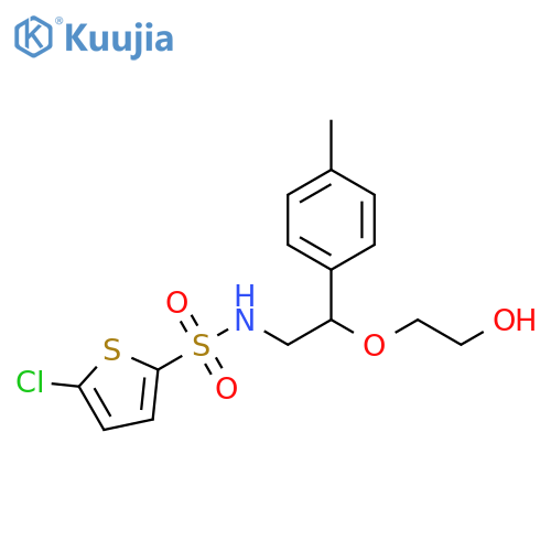 2-[2-(5-chlorothiophene-2-sulfonamido)-1-(4-methylphenyl)ethoxy]ethan-1-ol structure
