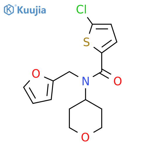 5-chloro-N-[(furan-2-yl)methyl]-N-(oxan-4-yl)thiophene-2-carboxamide structure