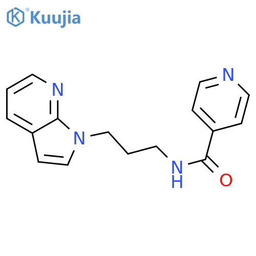 N-(3-{1H-pyrrolo[2,3-b]pyridin-1-yl}propyl)pyridine-4-carboxamide structure