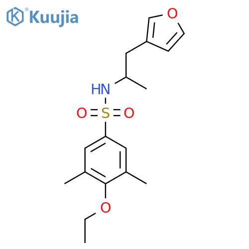 4-ethoxy-N-[1-(furan-3-yl)propan-2-yl]-3,5-dimethylbenzene-1-sulfonamide structure