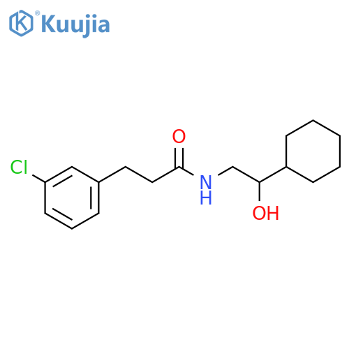 3-(3-chlorophenyl)-N-(2-cyclohexyl-2-hydroxyethyl)propanamide structure