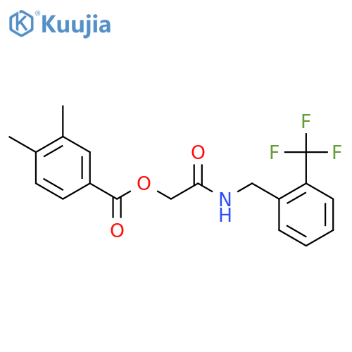 ({[2-(Trifluoromethyl)phenyl]methyl}carbamoyl)methyl 3,4-dimethylbenzoate structure