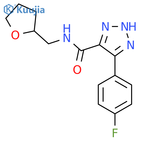 4-(4-fluorophenyl)-N-[(oxolan-2-yl)methyl]-1H-1,2,3-triazole-5-carboxamide structure