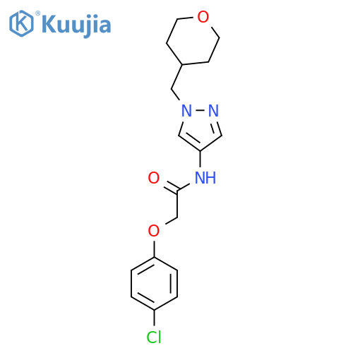 2-(4-Chlorophenoxy)-N-[1-[(tetrahydro-2H-pyran-4-yl)methyl]-1H-pyrazol-4-yl]acetamide structure