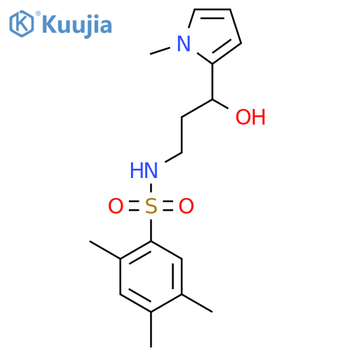 N-[3-hydroxy-3-(1-methyl-1H-pyrrol-2-yl)propyl]-2,4,5-trimethylbenzene-1-sulfonamide structure