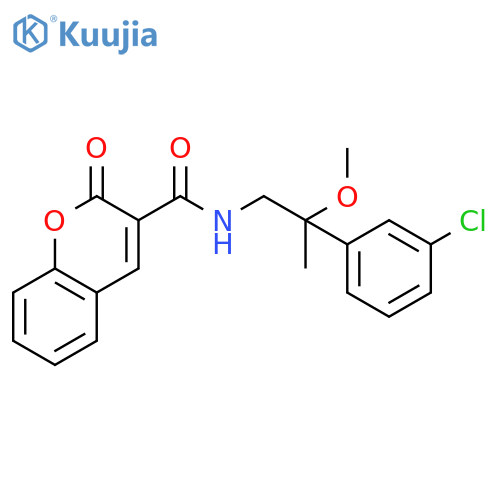 N-[2-(3-chlorophenyl)-2-methoxypropyl]-2-oxochromene-3-carboxamide structure